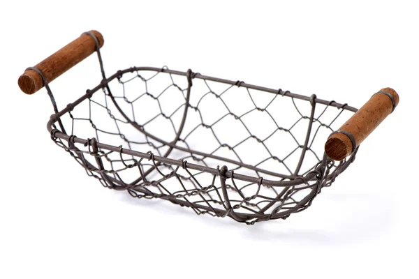 Wire basket on white background — Stock Photo, Image