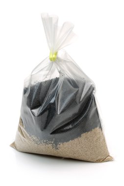 Çöp torbası beyaz üzerine bağlı 