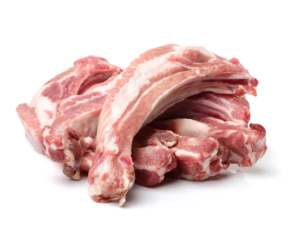 Rohe Spareribs auf Weiß — Stockfoto