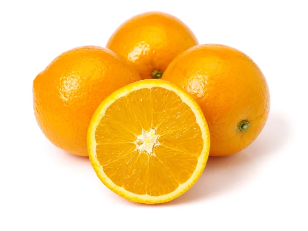 Orange fruit with slice isolated — Stock Photo, Image