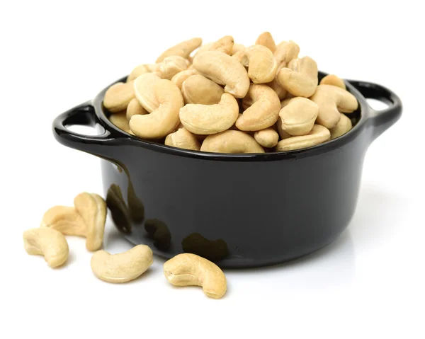 Cashew nuts in pan close up — Stock Photo, Image
