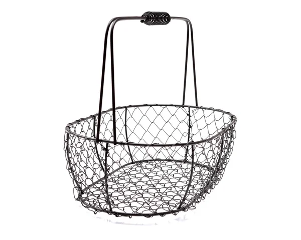 Wire basket on white backgroundwire — Stock Photo, Image
