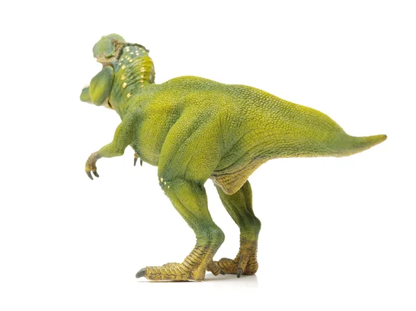 白い背景に緑色のティラノサウルス — ストック写真