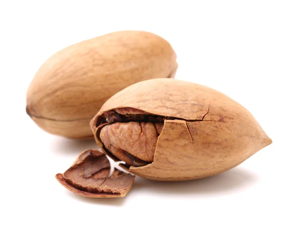 Pecan nuts on white background — Stock Photo, Image