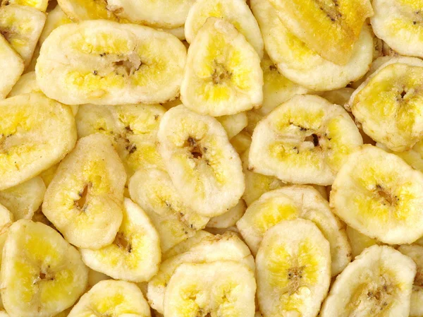 Sliced dried banana background — Stock Photo, Image