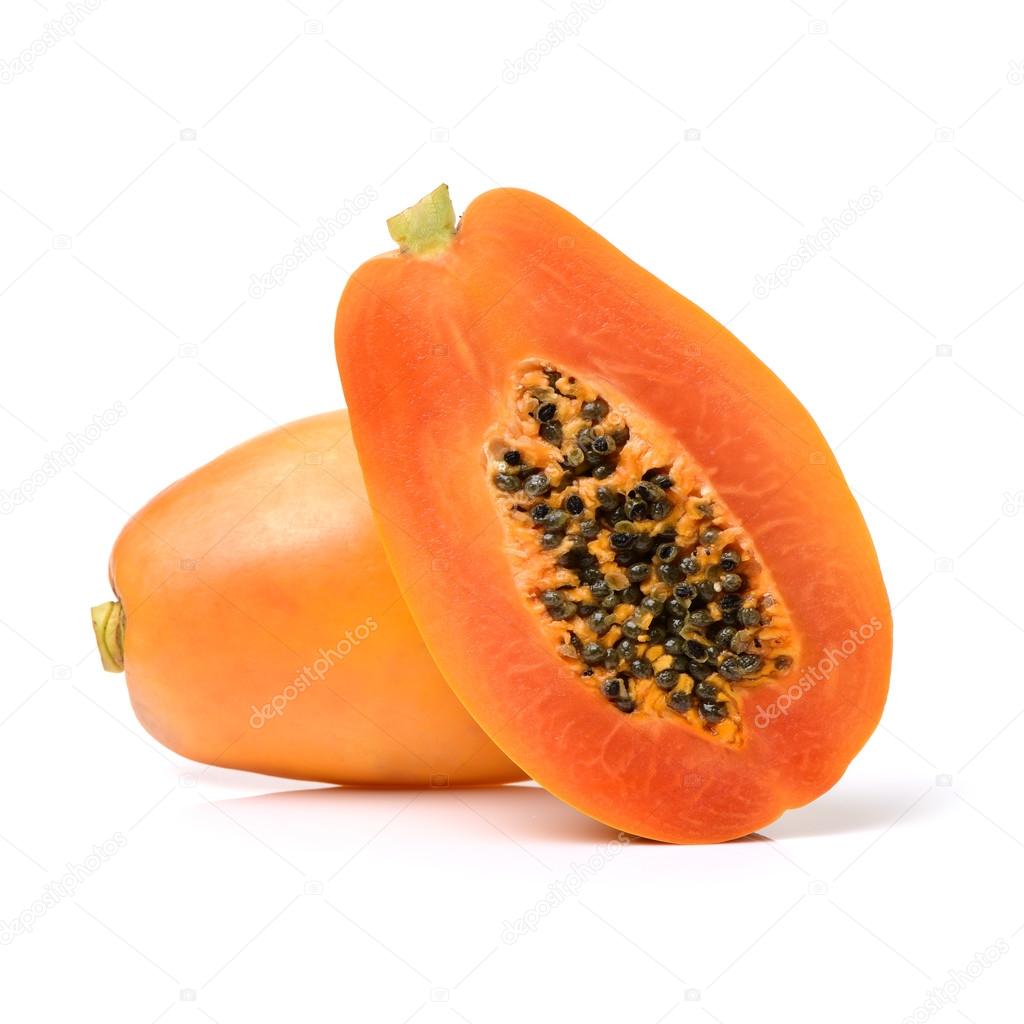 Papaya fruit isolated on a 