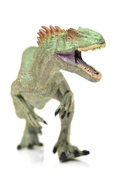 白い背景に緑色のティラノサウルス — ストック写真