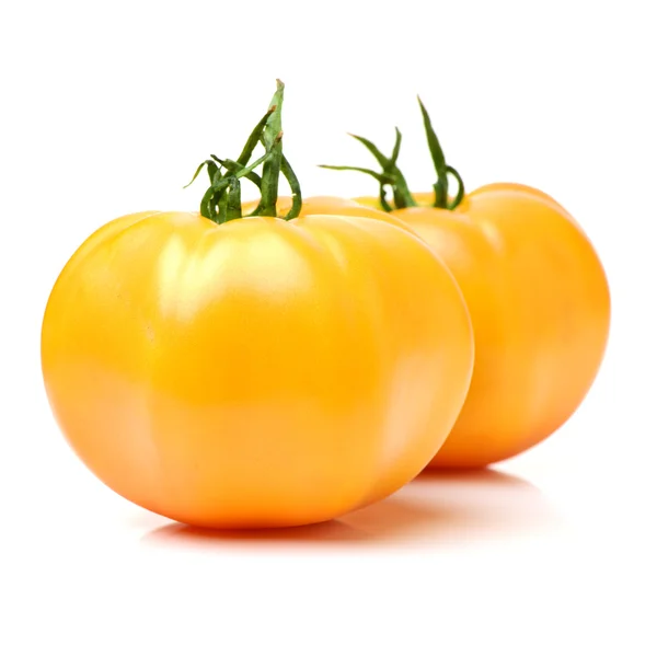 Fresh yellow tomatoes on white — Stock Photo, Image