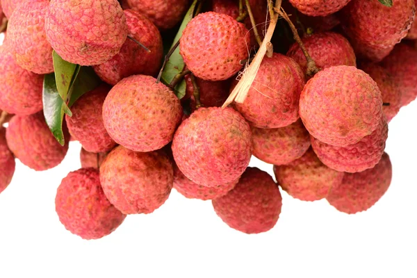 Fresh lychee on white — Stock Photo, Image