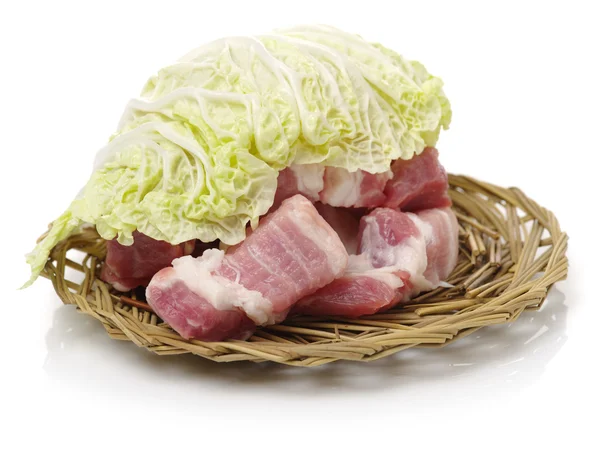 Rått fläsk gammon bitar — Stockfoto