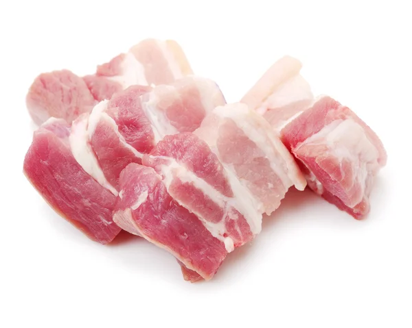 Pezzi grezzi di pancetta di maiale su — Foto Stock