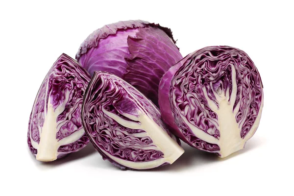 Red cabbage isolated on white — Stock Photo, Image