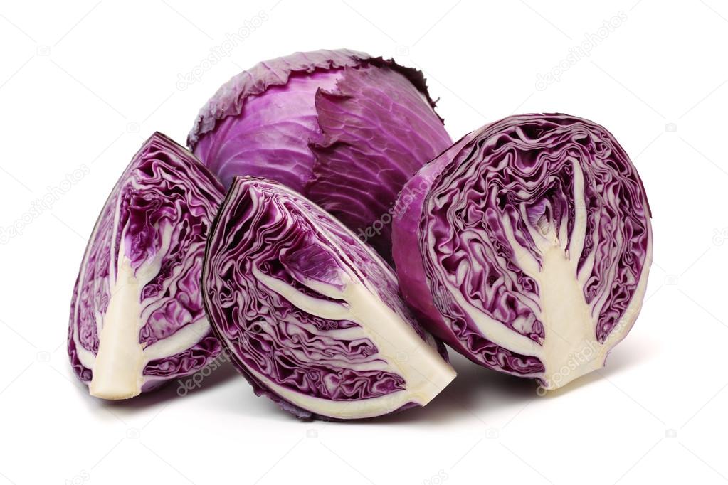 red cabbage isolated on white 