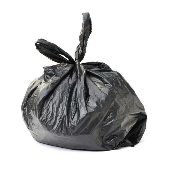 Black bag of rubbish on — Stock Photo, Image