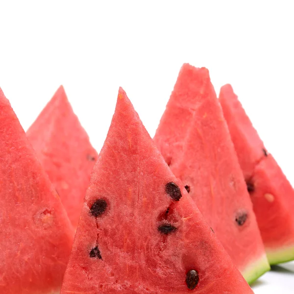 Slice of watermelon on white Stock Image
