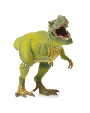 green tyrannosaurus on white background clipart