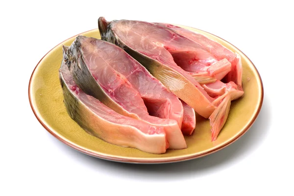 Raw fish carp on white — Stock Photo, Image