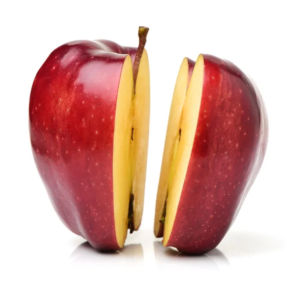 लाल सेब सफेद पर अलग — स्टॉक फ़ोटो, इमेज