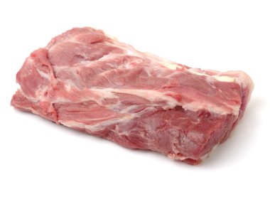 Beyaz arkaplanda domuz filetosu