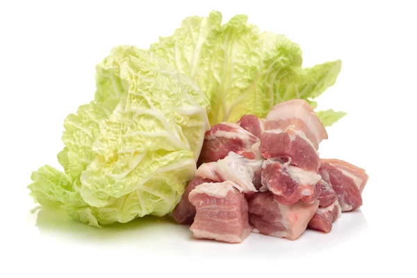 Varkensvlees belly op witte achtergrond — Stockfoto