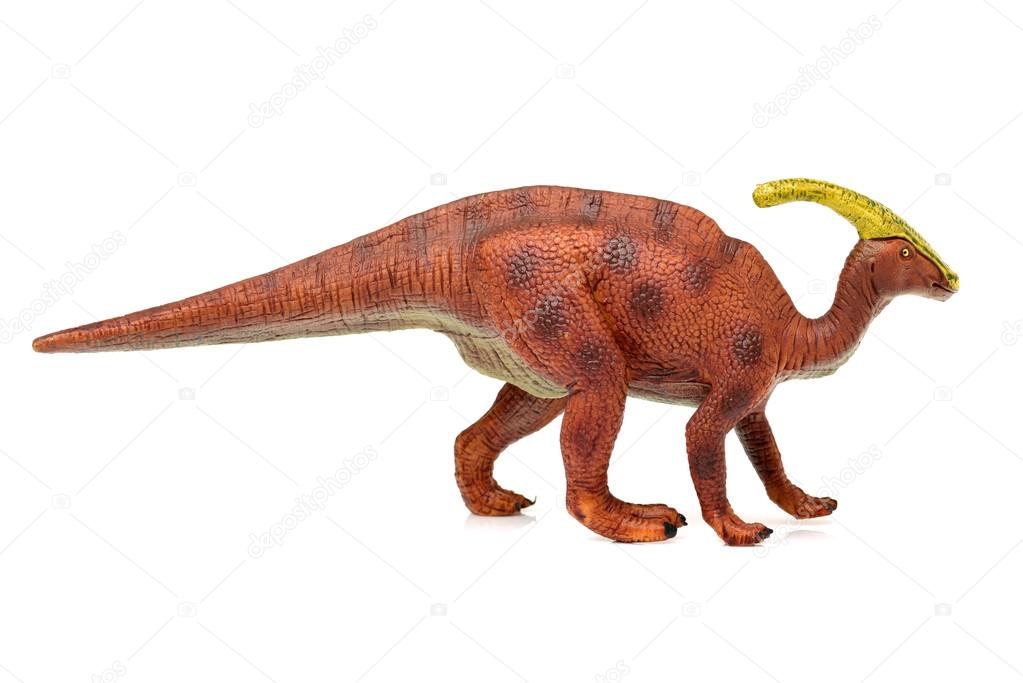 Parasaurolophus dinosaur on white background