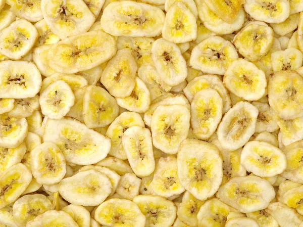 Sliced dried banana background — Stock Photo, Image