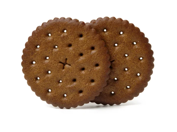 Biscuits au chocolat isolés sur blanc — Photo