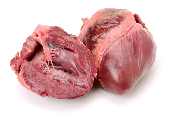 Coração de porco cru close-up — Fotografia de Stock