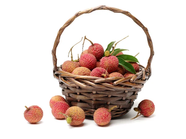 Litchi (Litchi chinensis) freschi isolati — Foto Stock