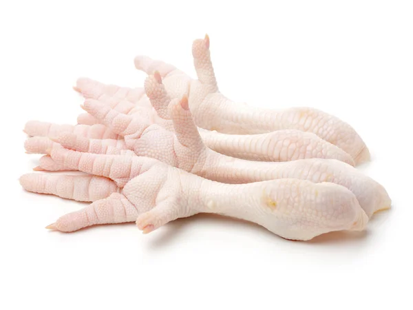 Pés de galinha no fundo branco — Fotografia de Stock