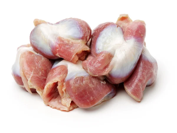 Raw Chicken gizzards on white — Stock Photo, Image