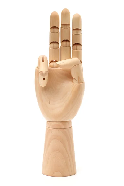 Kunstmatige houten hand — Stockfoto