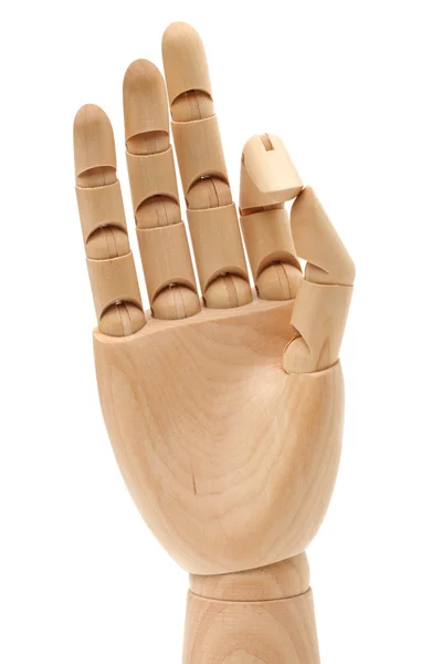 Kunstmatige houten hand — Stockfoto