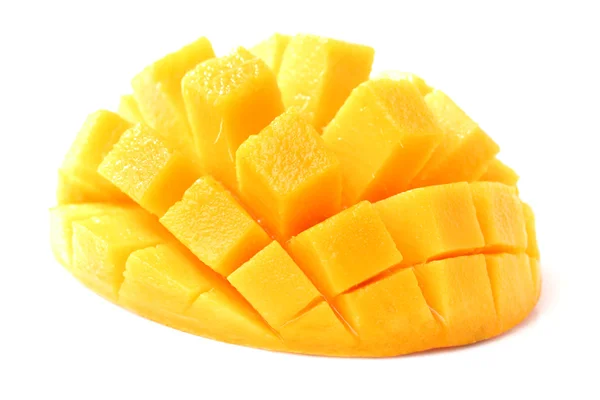 Mango řezy nakrájíme na kostky — Stock fotografie