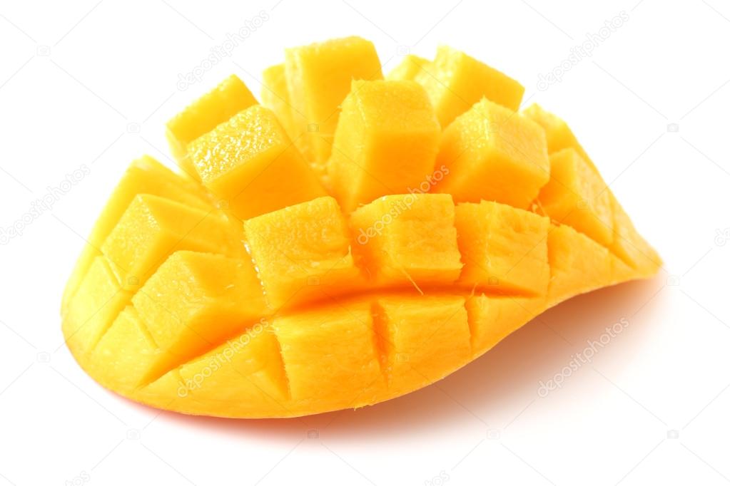 Mango slice cut to cubes