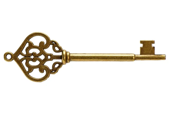 Stary klucz mosiądz — Zdjęcie stockowe