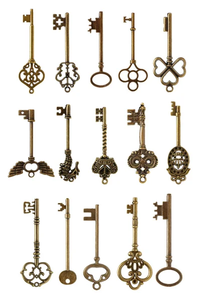 Vecchie chiavi in ottone — Foto Stock