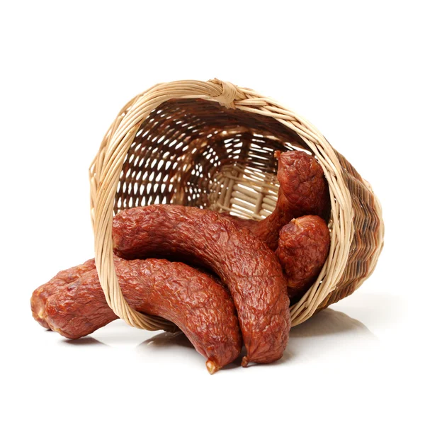 Sausags på vit bakgrund — Stockfoto