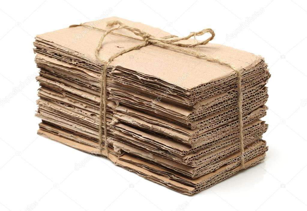 Waste cardboard bundle for recycling