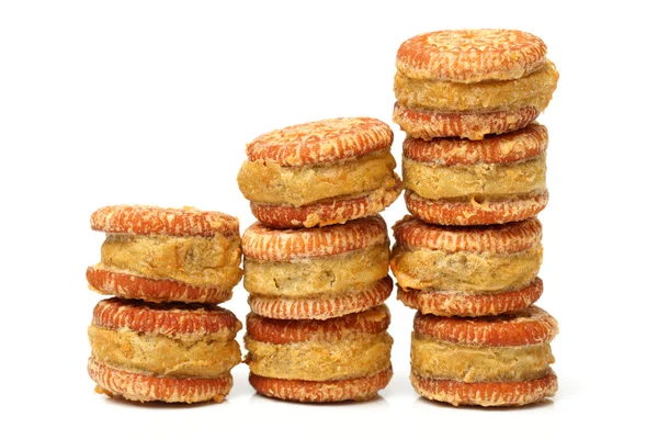 Biscoitos de sanduíche com castanhas — Fotografia de Stock