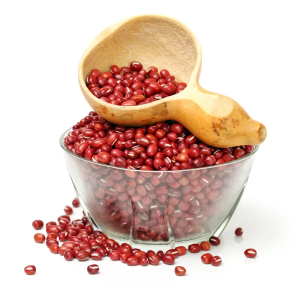 Red beans with bowl — Stock Photo, Image