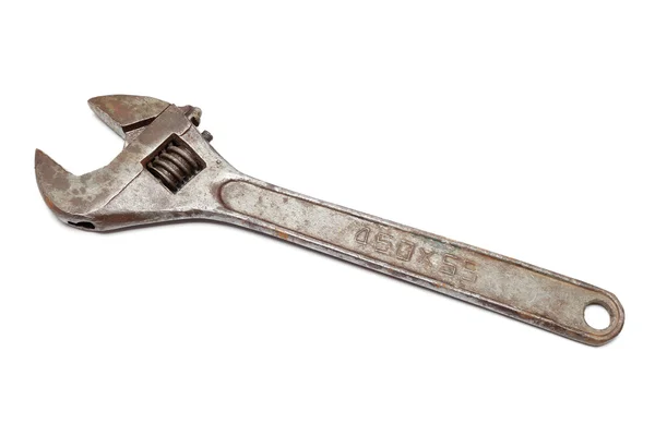 Old adjustable wrench — Stock Photo, Image