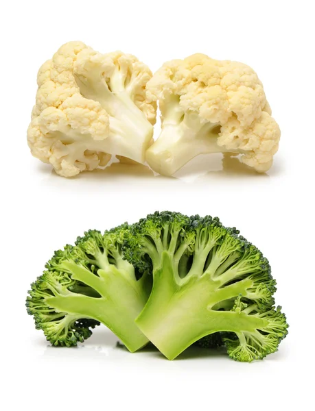 Cauliflower and broccoli pieces — Stock Photo, Image