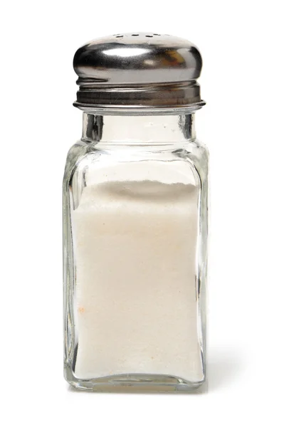 Salz auf weißem Hintergrund — Stockfoto