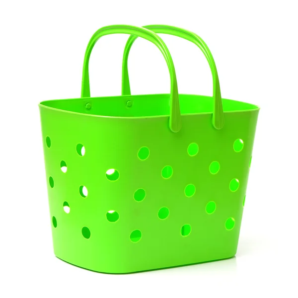 Green plastic basket — Stock Photo, Image