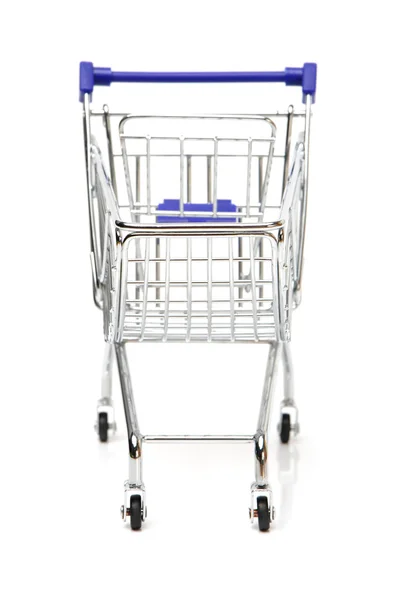 Blå shopping cart modell — Stockfoto