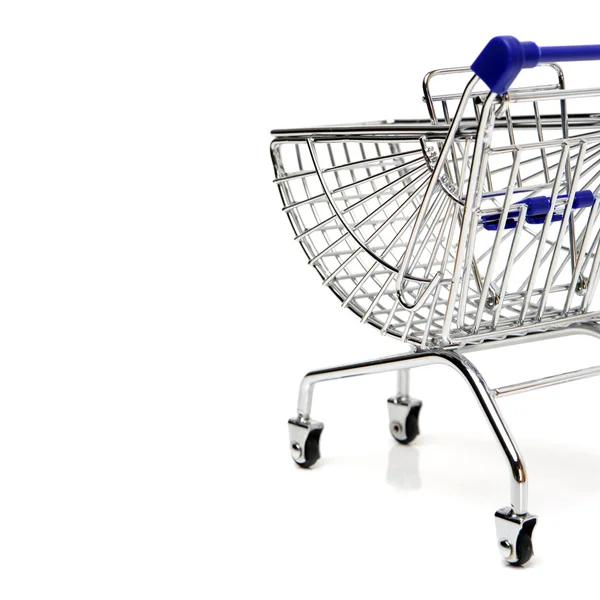 Blå shopping cart modell — Stockfoto