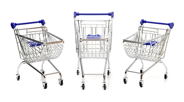 Blue shopping cart models — Stock Photo, Image