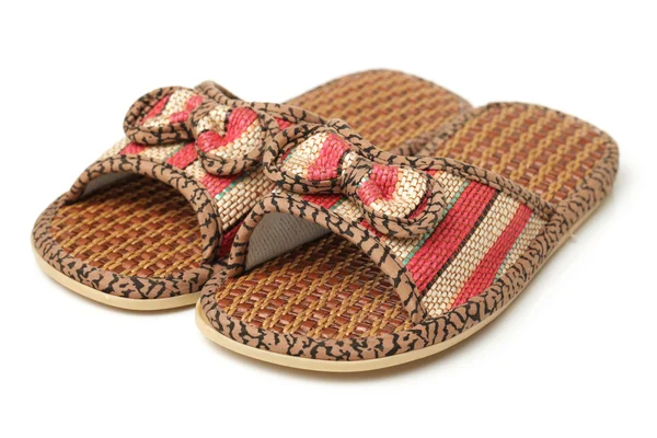 Slippers woven from rattan — Stock Photo, Image