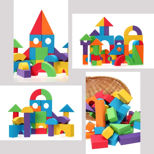 The toy castle from color blocks — Stock Photo, Image